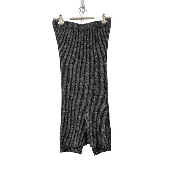 Pieces Womens Fauna Y2K Marled Gray Rib Knit Midi Skirt Size XSmall - Picture 1 of 6